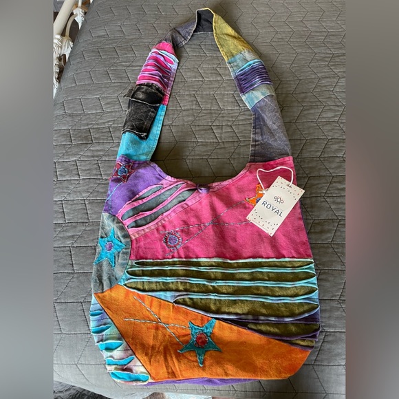 NWT The Collection Royal Hobo Bag, handmade unique bright multicolored zip close - Picture 1 of 10